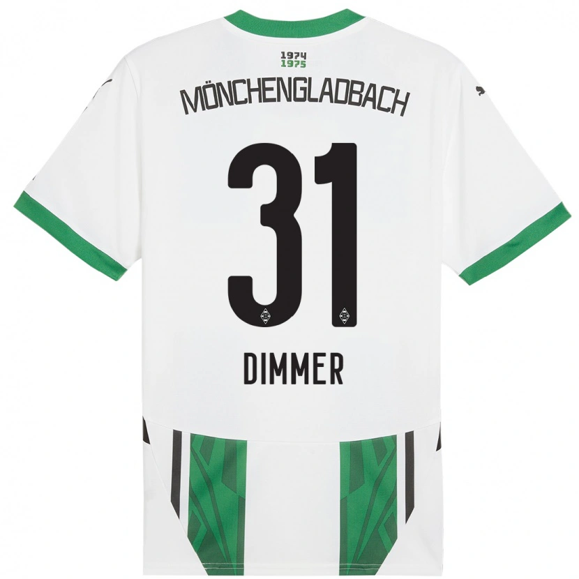 Danxen Mujer Camiseta Florian Dimmer #31 Blanco Verde 1ª Equipación 2024/25 La Camisa