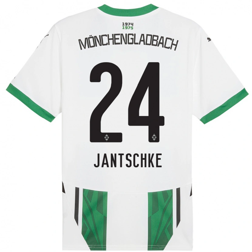 Danxen Mujer Camiseta Tony Jantschke #24 Blanco Verde 1ª Equipación 2024/25 La Camisa