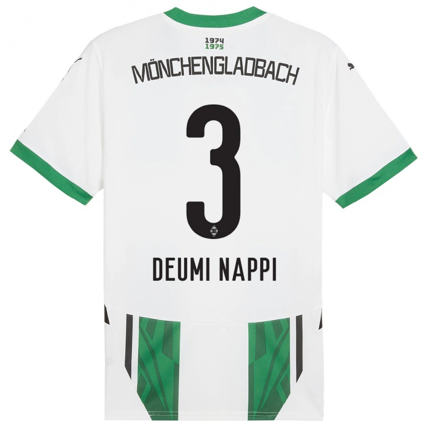 Danxen Mujer Camiseta Dimitrie Deumi Nappi #3 Blanco Verde 1ª Equipación 2024/25 La Camisa