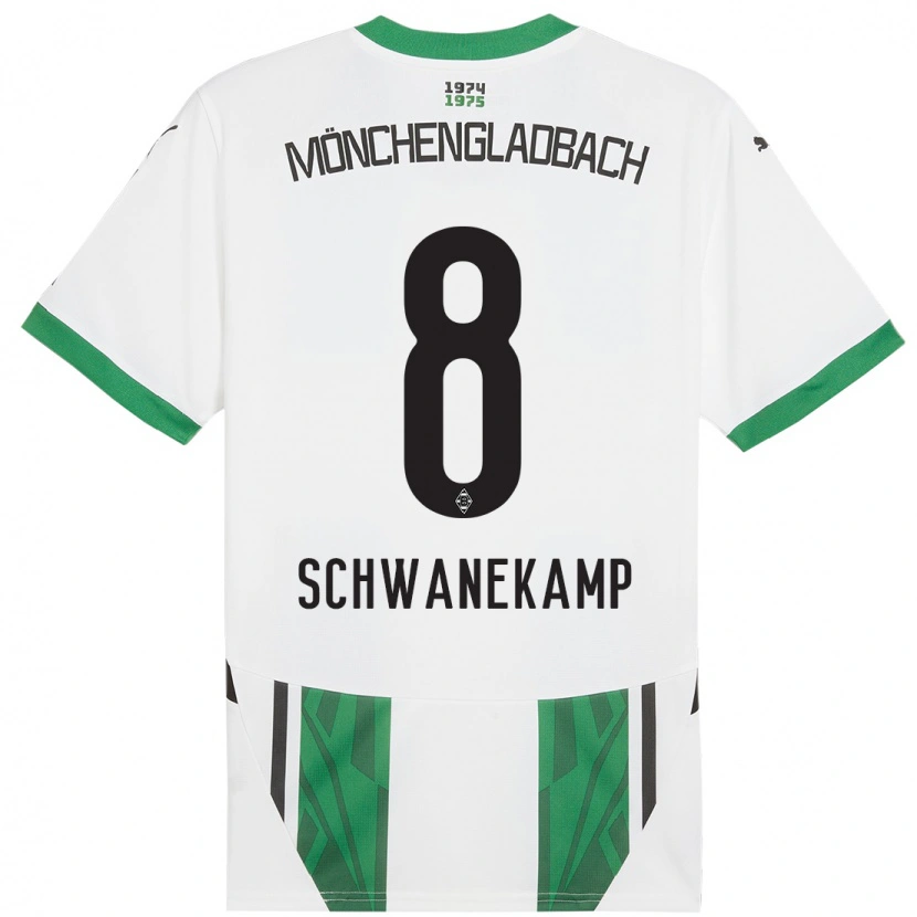 Danxen Mujer Camiseta Jana Schwanekamp #8 Blanco Verde 1ª Equipación 2024/25 La Camisa