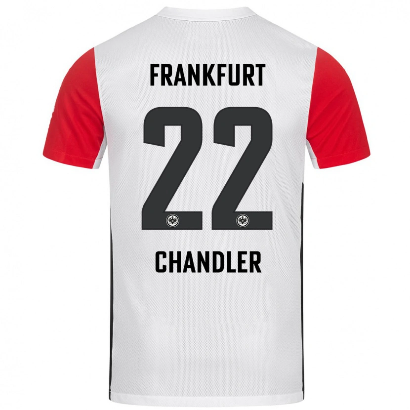 Danxen Mujer Camiseta Timothy Chandler #22 Blanco Rojo 1ª Equipación 2024/25 La Camisa