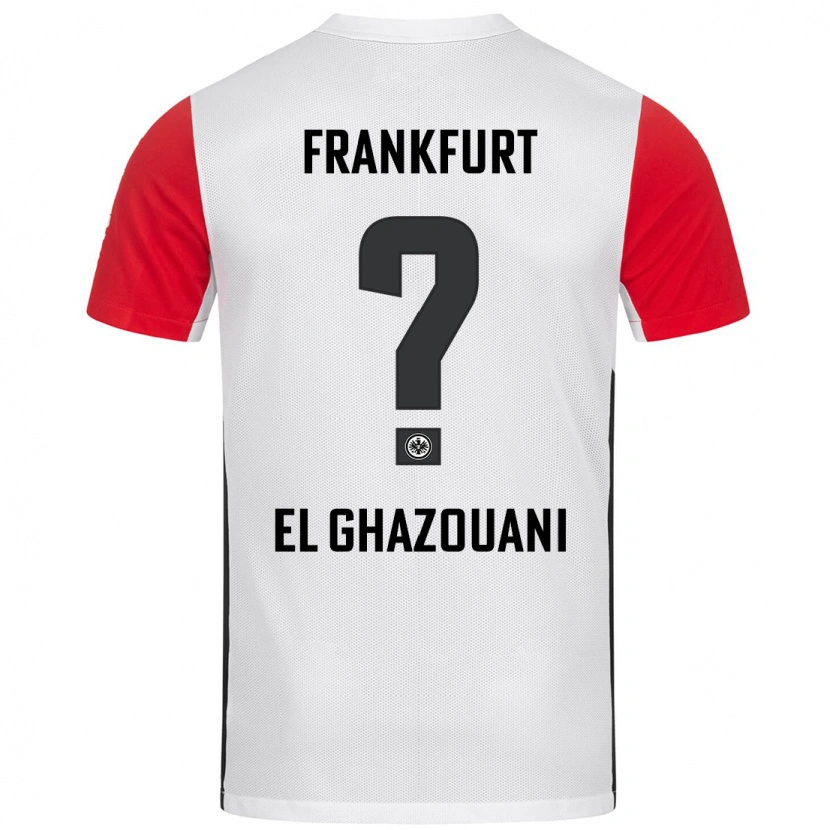 Danxen Mujer Camiseta Anas El Ghazouani #0 Blanco Rojo 1ª Equipación 2024/25 La Camisa