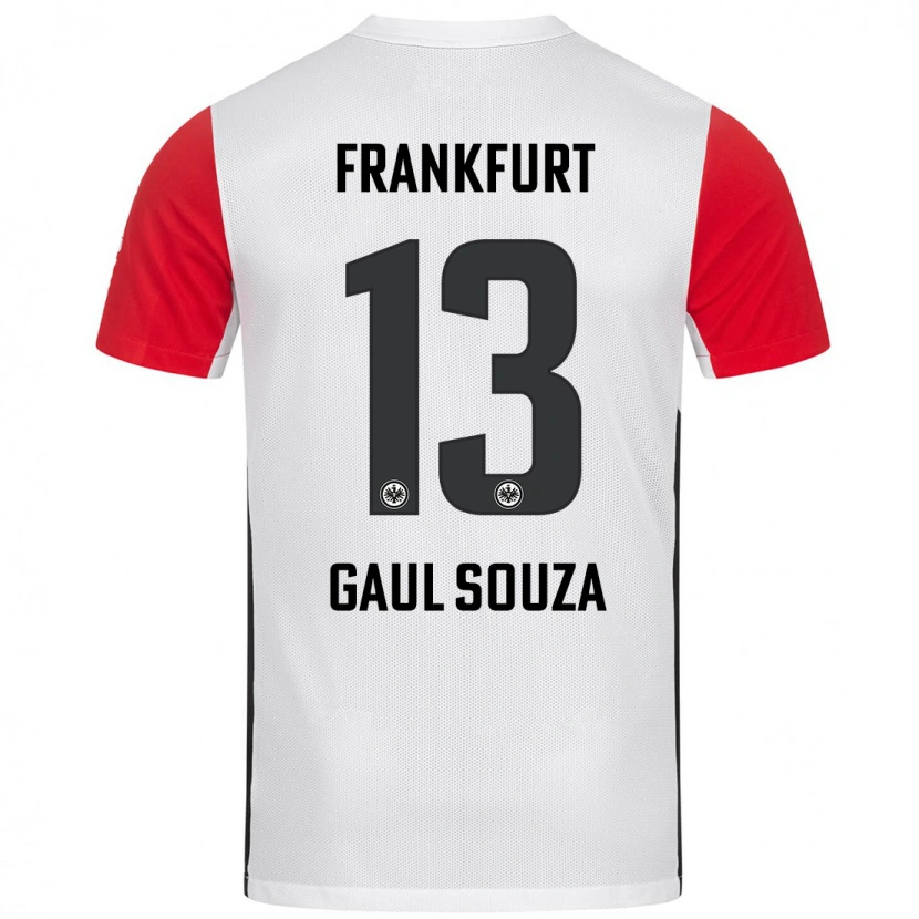 Danxen Mujer Camiseta Alessandro Gaul Souza #13 Blanco Rojo 1ª Equipación 2024/25 La Camisa
