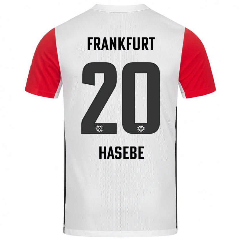 Danxen Mujer Camiseta Makoto Hasebe #20 Blanco Rojo 1ª Equipación 2024/25 La Camisa