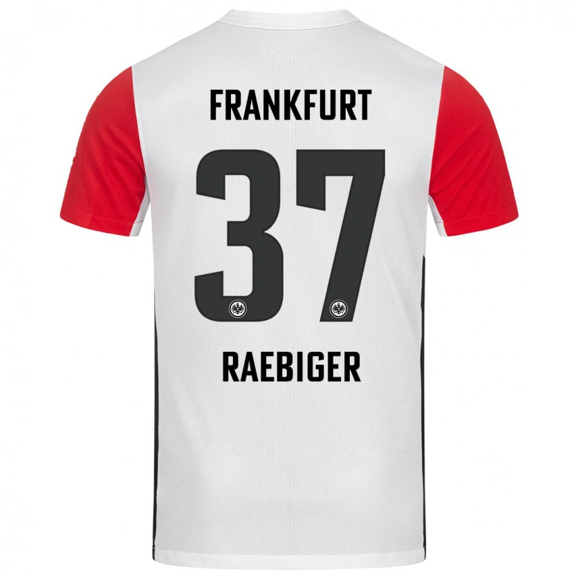 Danxen Mujer Camiseta Sidney Raebiger #37 Blanco Rojo 1ª Equipación 2024/25 La Camisa
