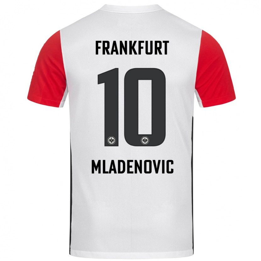 Danxen Mujer Camiseta Marko Mladenovic #10 Blanco Rojo 1ª Equipación 2024/25 La Camisa