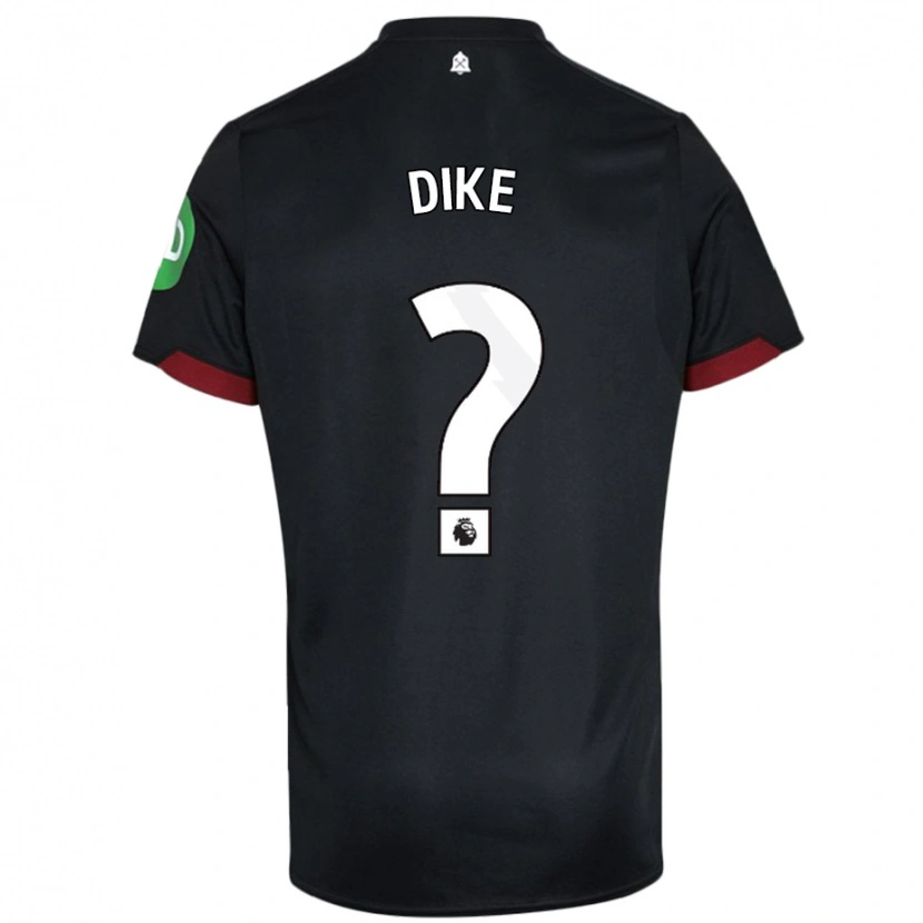 Danxen Mujer Camiseta Andre Dike #0 Negro Blanco 2ª Equipación 2024/25 La Camisa