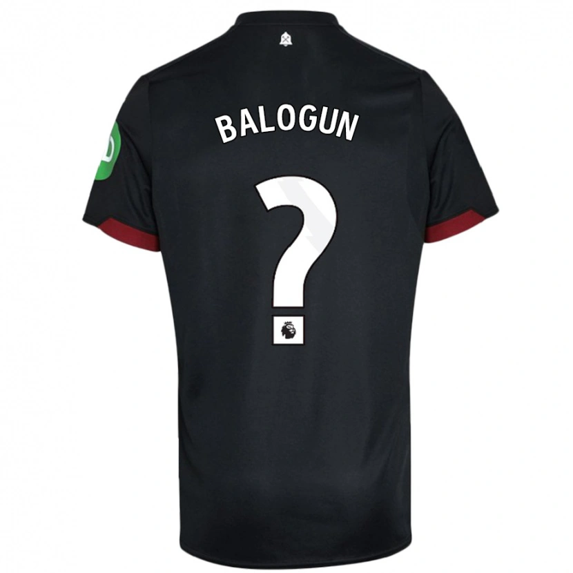 Danxen Mujer Camiseta Majid Balogun #0 Negro Blanco 2ª Equipación 2024/25 La Camisa