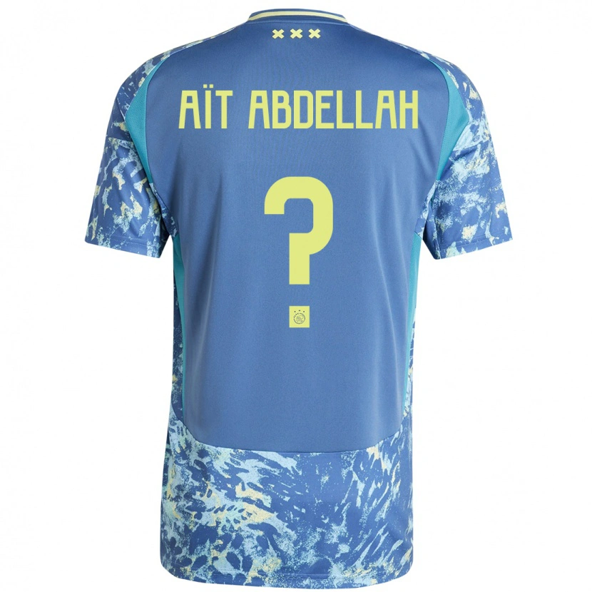 Danxen Mujer Camiseta Waleed Aït Abdellah #0 Gris Azul Amarillo 2ª Equipación 2024/25 La Camisa