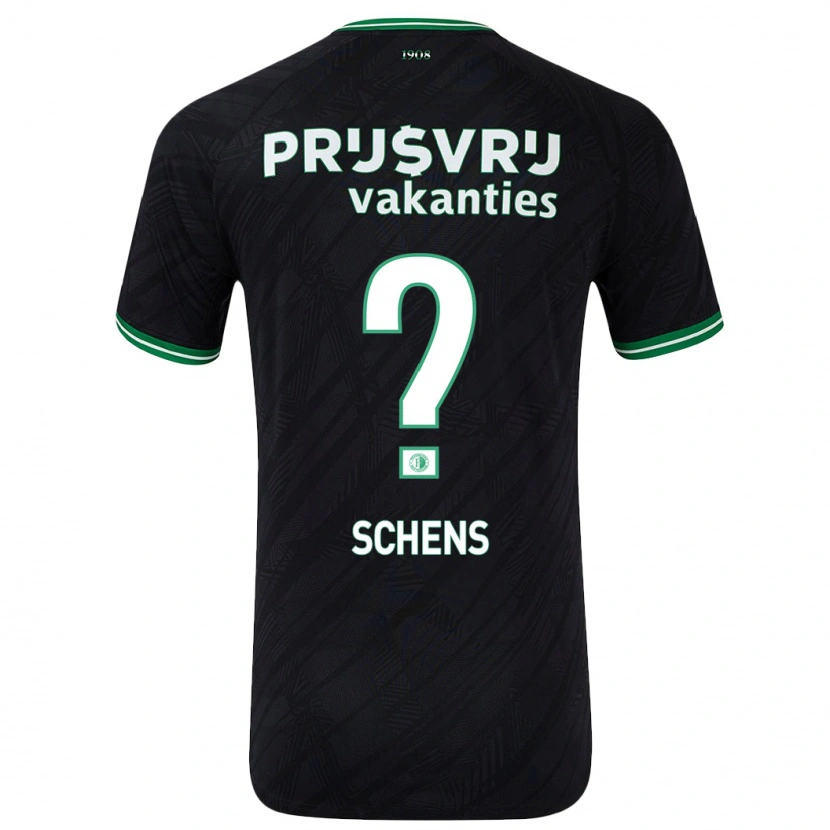Danxen Mujer Camiseta Twan Schens #0 Negro Verde 2ª Equipación 2024/25 La Camisa