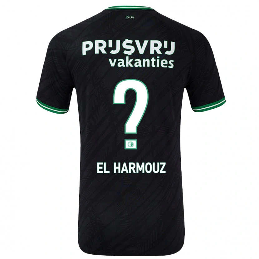 Danxen Mujer Camiseta Nassim El Harmouz #0 Negro Verde 2ª Equipación 2024/25 La Camisa