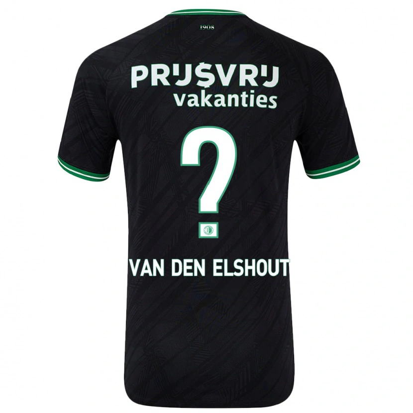 Danxen Mujer Camiseta Tobias Van Den Elshout #0 Negro Verde 2ª Equipación 2024/25 La Camisa
