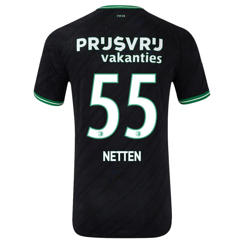 Danxen Mujer Camiseta Luc Netten #55 Negro Verde 2ª Equipación 2024/25 La Camisa