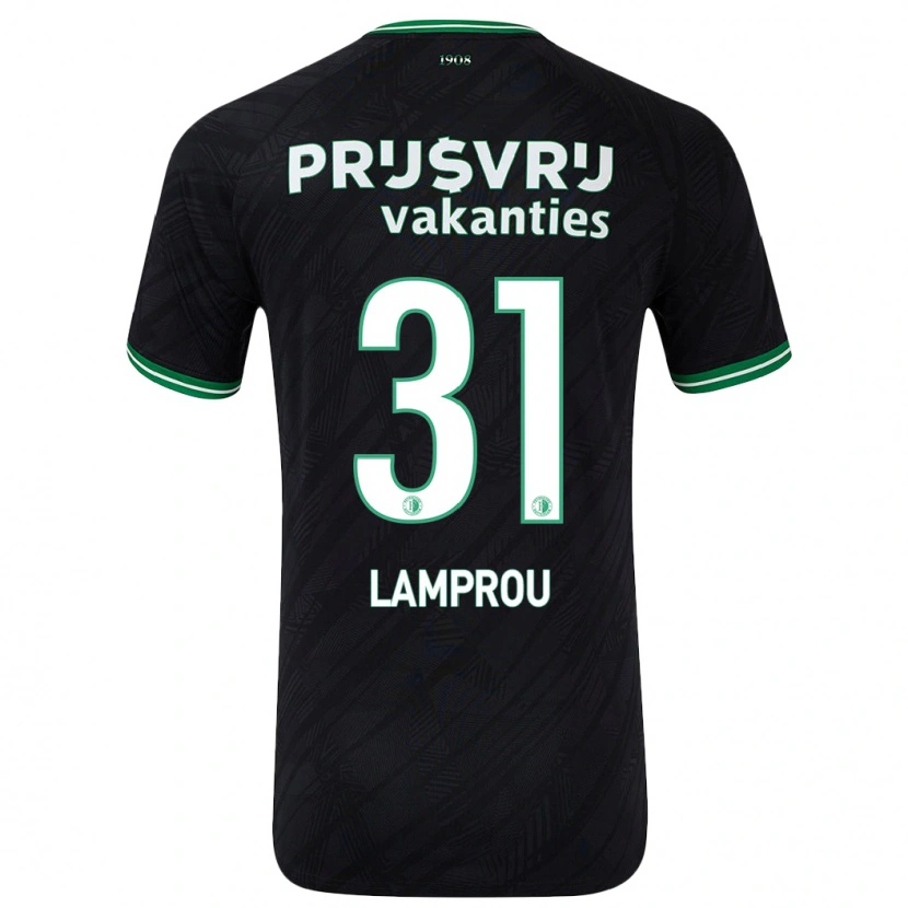 Danxen Mujer Camiseta Kostas Lamprou #31 Negro Verde 2ª Equipación 2024/25 La Camisa