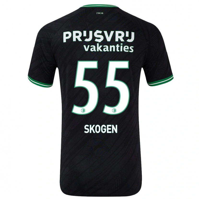 Danxen Mujer Camiseta Sondre Skogen #55 Negro Verde 2ª Equipación 2024/25 La Camisa
