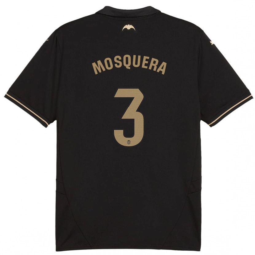 Danxen Mujer Camiseta Cristhian Mosquera #3 Negro 2ª Equipación 2024/25 La Camisa