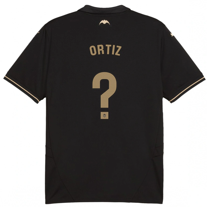 Danxen Mujer Camiseta Pablo Ortiz #0 Negro 2ª Equipación 2024/25 La Camisa