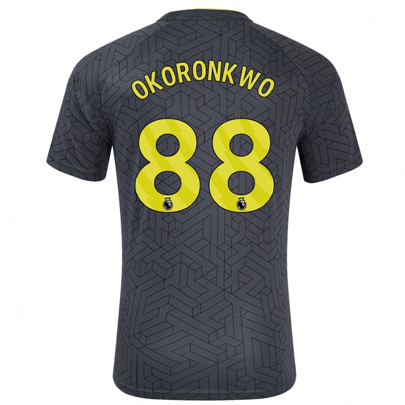 Danxen Mujer Camiseta Francis Okoronkwo #88 Negro Amarillo 2ª Equipación 2024/25 La Camisa
