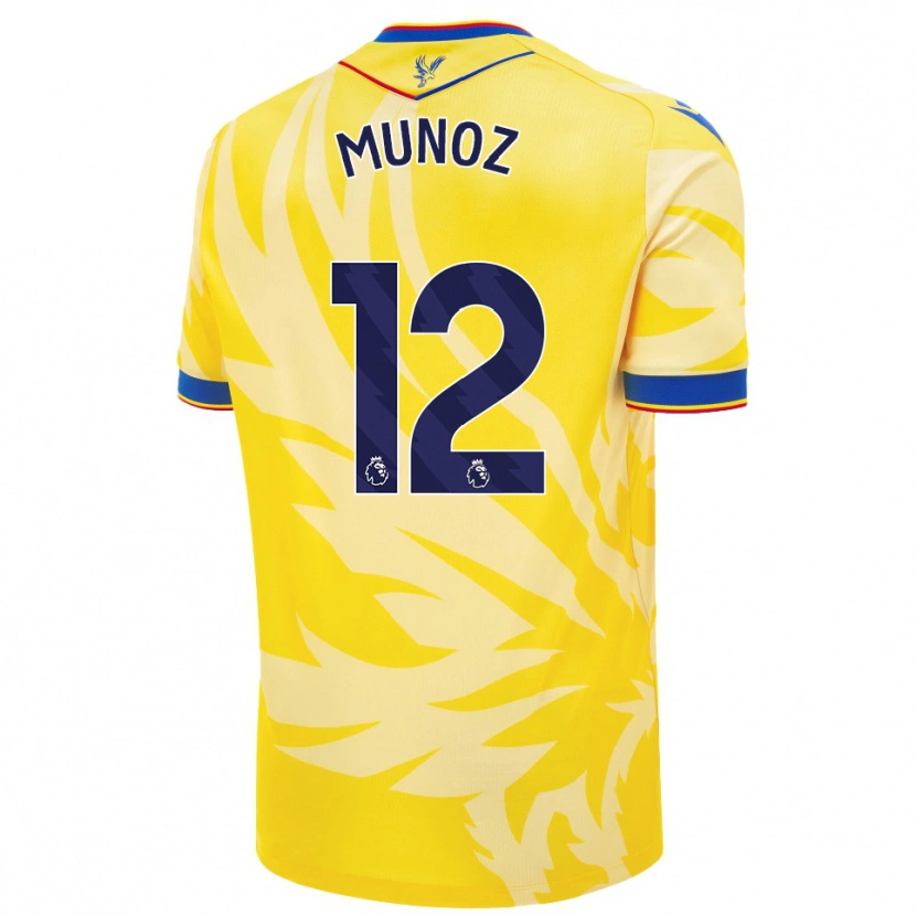 Danxen Mujer Camiseta Daniel Muñoz #12 Amarillo 2ª Equipación 2024/25 La Camisa
