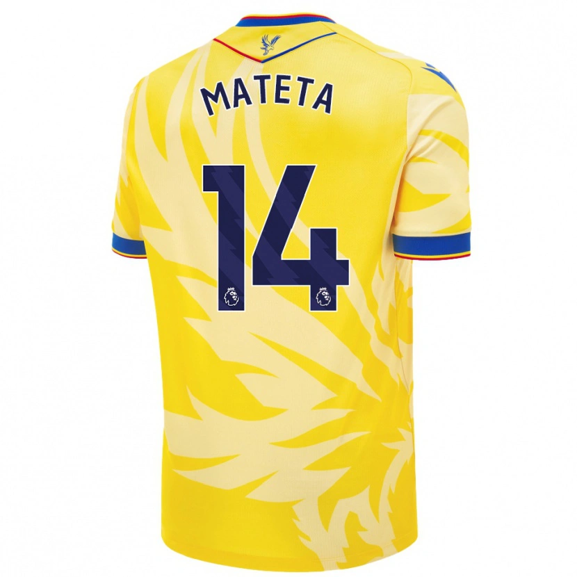 Danxen Mujer Camiseta Jean-Philippe Mateta #14 Amarillo 2ª Equipación 2024/25 La Camisa