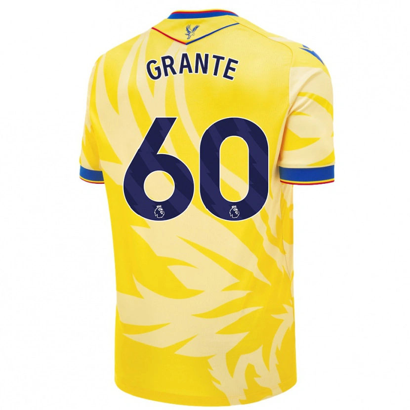 Danxen Mujer Camiseta Jake Grante #60 Amarillo 2ª Equipación 2024/25 La Camisa