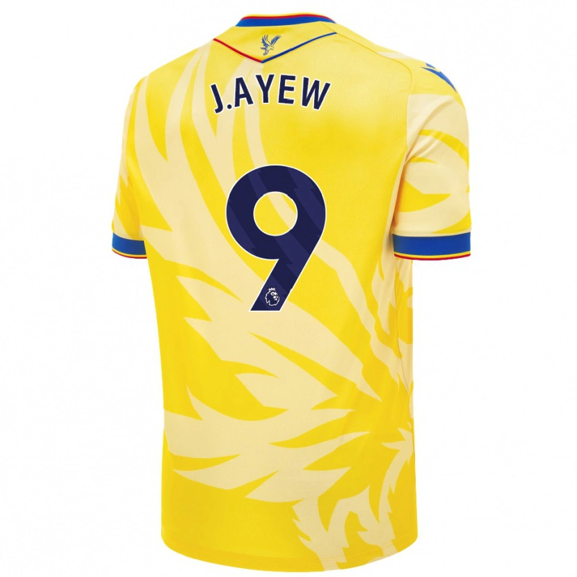Danxen Mujer Camiseta Jordan Ayew #9 Amarillo 2ª Equipación 2024/25 La Camisa