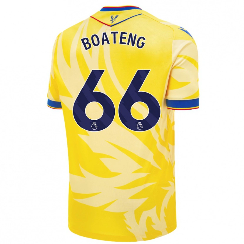 Danxen Mujer Camiseta David Boateng #66 Amarillo 2ª Equipación 2024/25 La Camisa