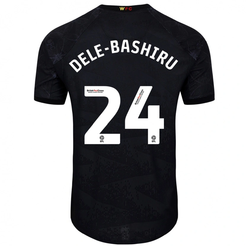 Danxen Mujer Camiseta Tom Dele-Bashiru #24 Negro Blanco 2ª Equipación 2024/25 La Camisa