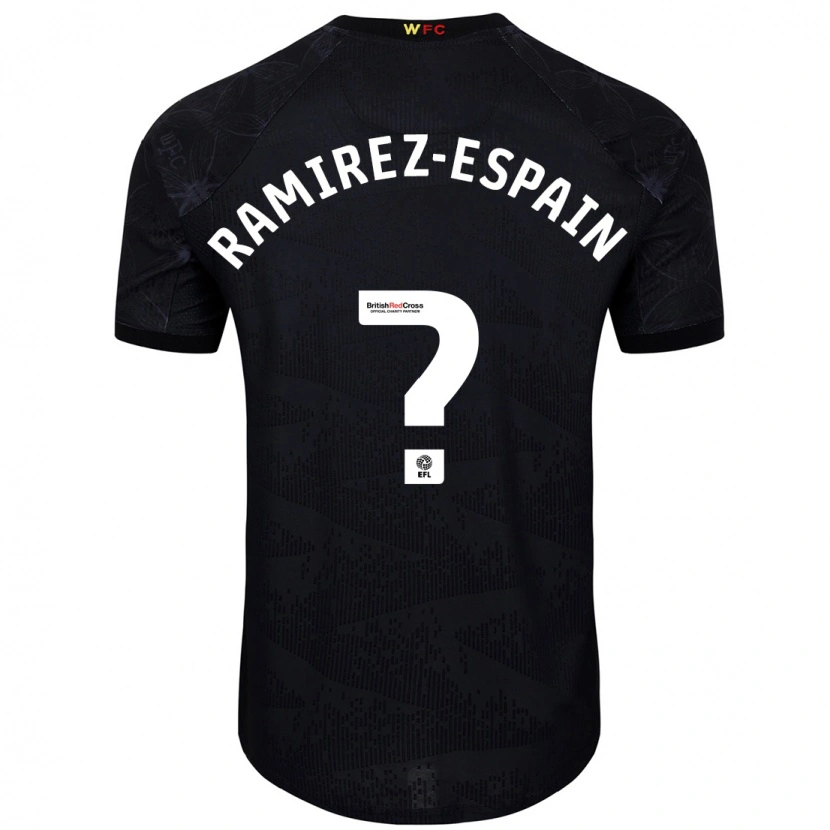 Danxen Mujer Camiseta Leo Ramirez-Espain #0 Negro Blanco 2ª Equipación 2024/25 La Camisa