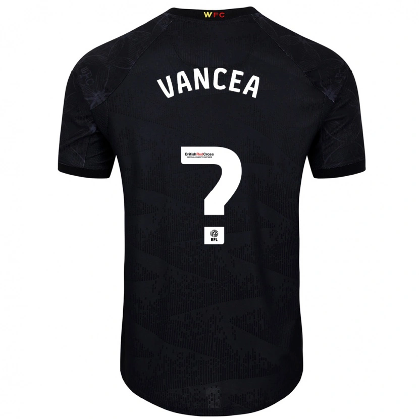 Danxen Mujer Camiseta Raul Vancea #0 Negro Blanco 2ª Equipación 2024/25 La Camisa