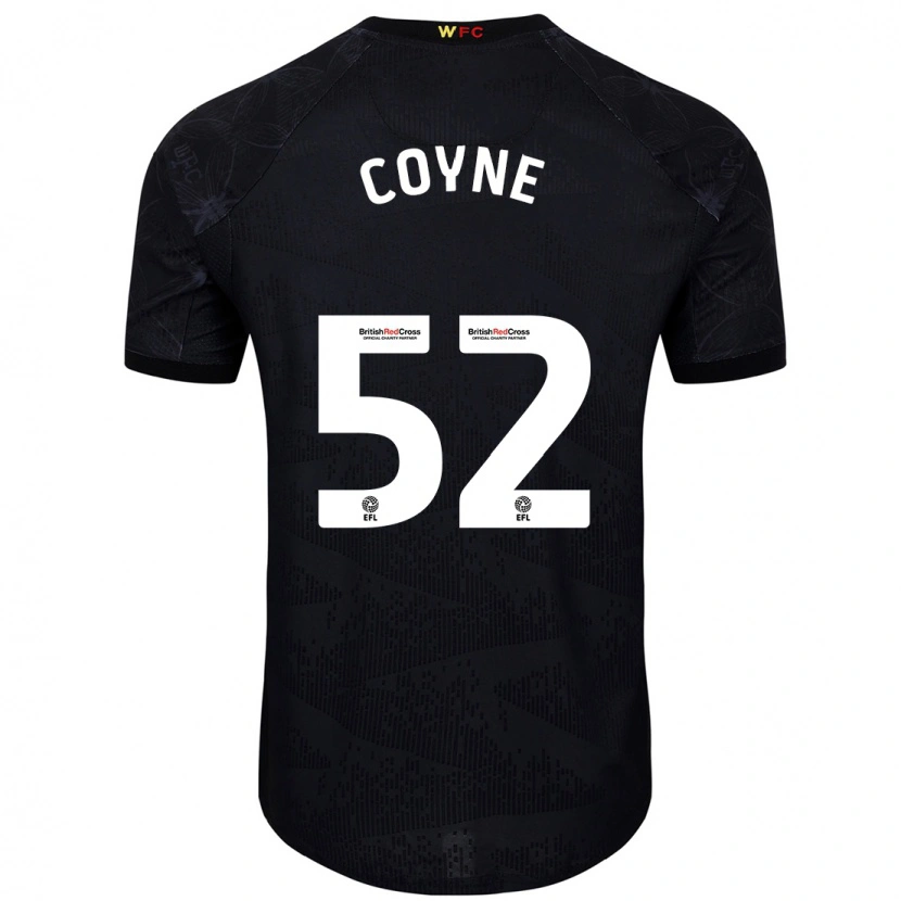 Danxen Mujer Camiseta Aidan Coyne #52 Negro Blanco 2ª Equipación 2024/25 La Camisa
