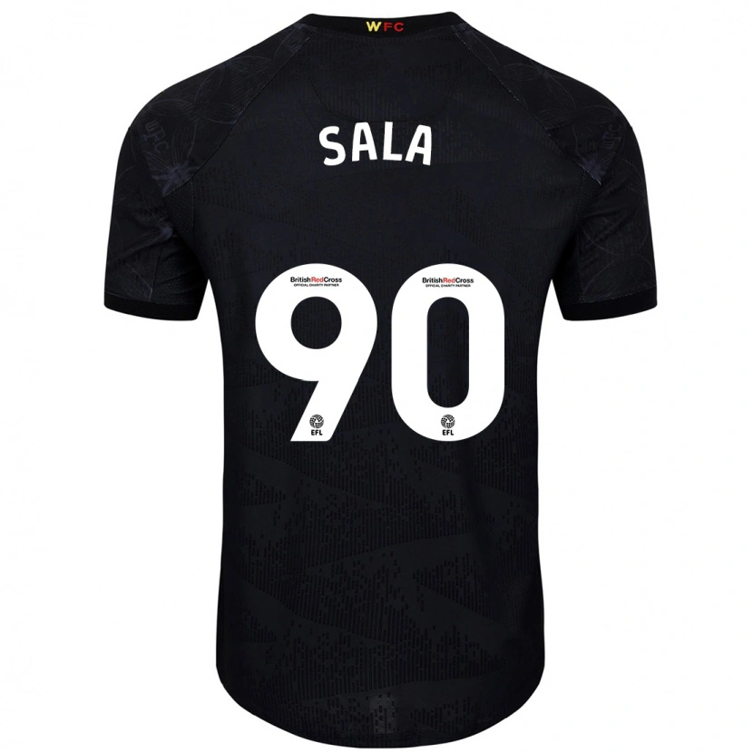 Danxen Mujer Camiseta Joel Sala #90 Negro Blanco 2ª Equipación 2024/25 La Camisa