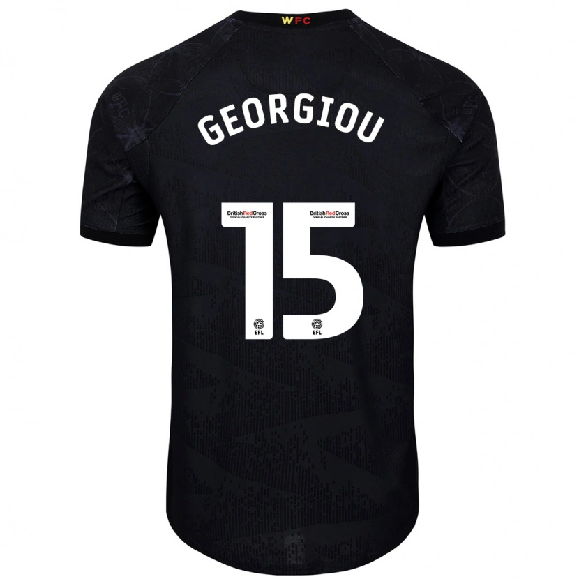 Danxen Mujer Camiseta Andria Georgiou #15 Negro Blanco 2ª Equipación 2024/25 La Camisa