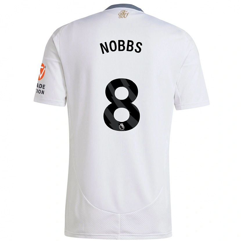 Danxen Mujer Camiseta Jordan Nobbs #8 Blanco 2ª Equipación 2024/25 La Camisa