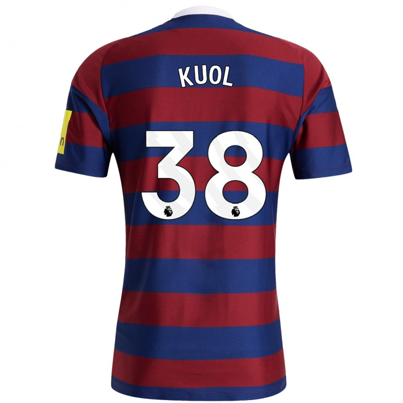 Danxen Mujer Camiseta Garang Kuol #38 Burdeos Azul Marino 2ª Equipación 2024/25 La Camisa