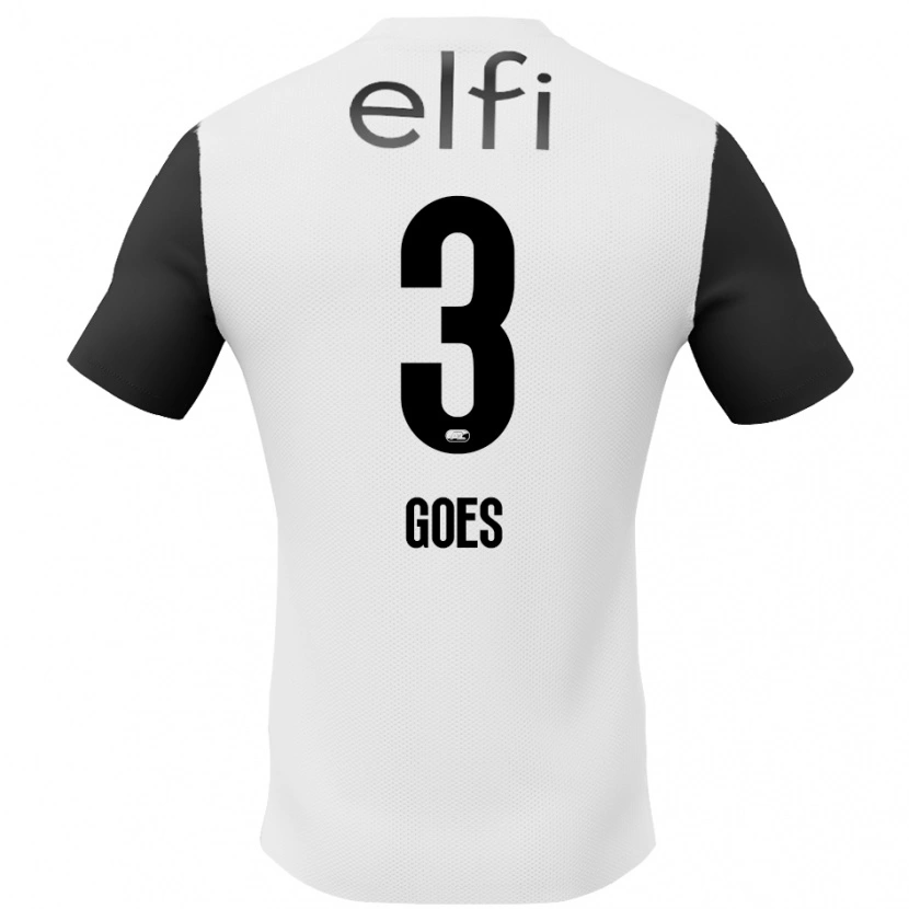 Danxen Mujer Camiseta Wouter Goes #3 Blanco Negro 2ª Equipación 2024/25 La Camisa