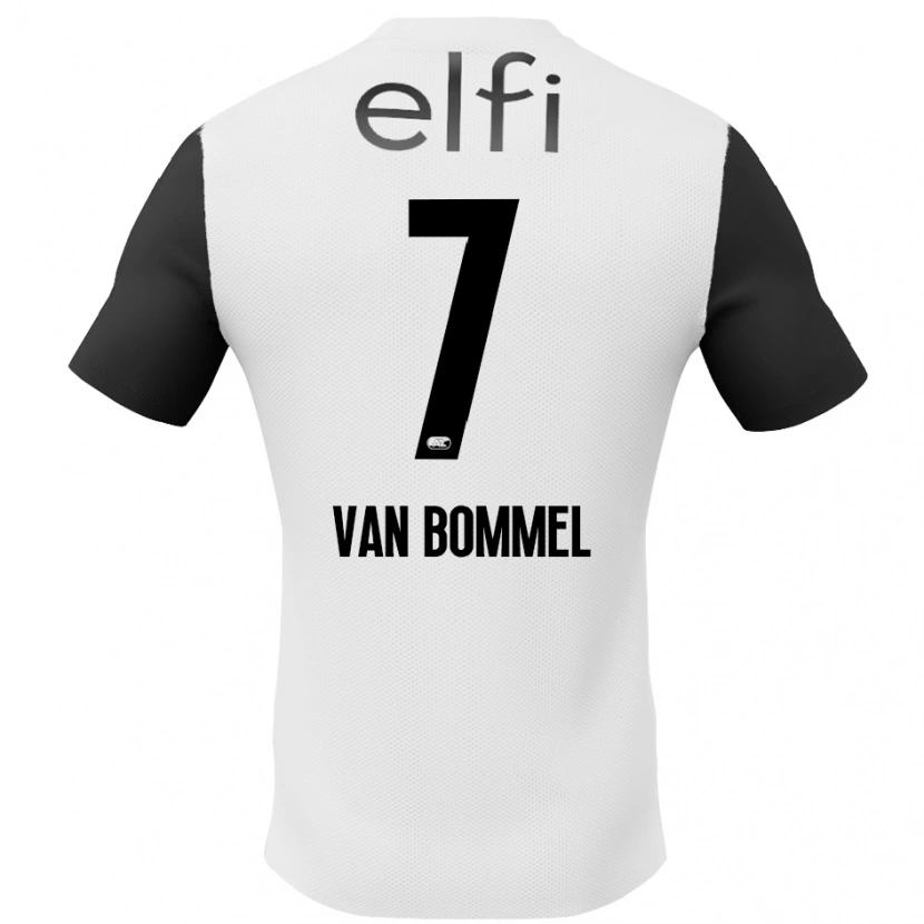 Danxen Mujer Camiseta Ruben Van Bommel #7 Blanco Negro 2ª Equipación 2024/25 La Camisa