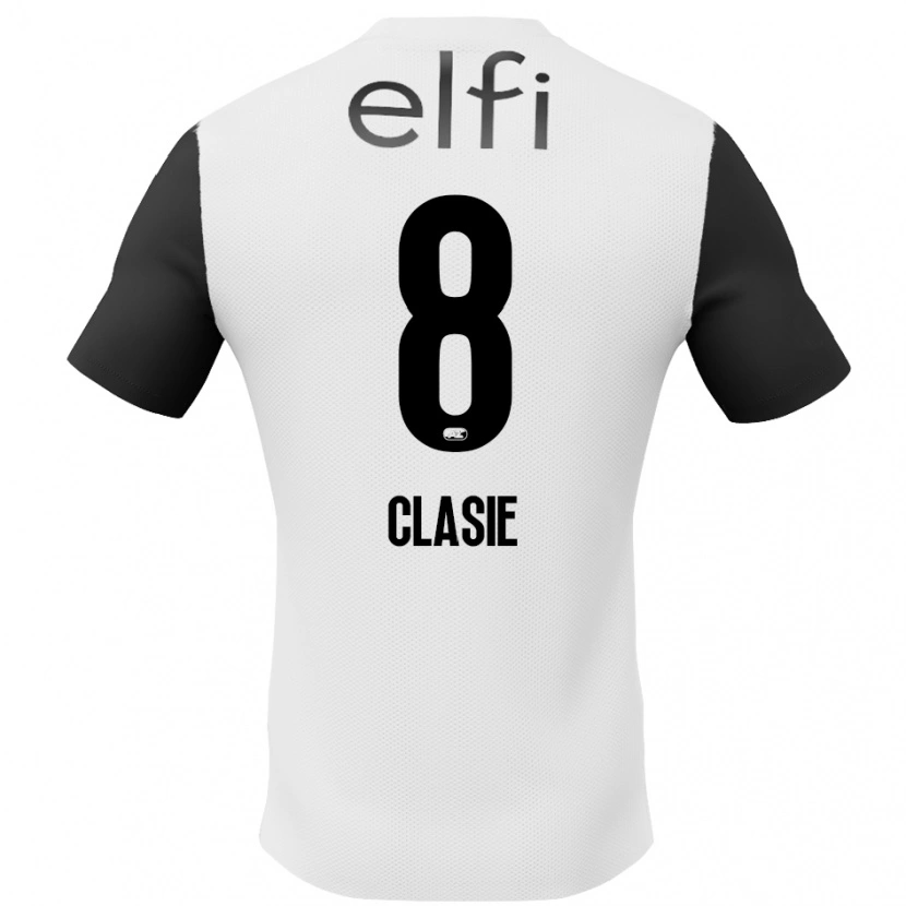 Danxen Mujer Camiseta Jordy Clasie #8 Blanco Negro 2ª Equipación 2024/25 La Camisa