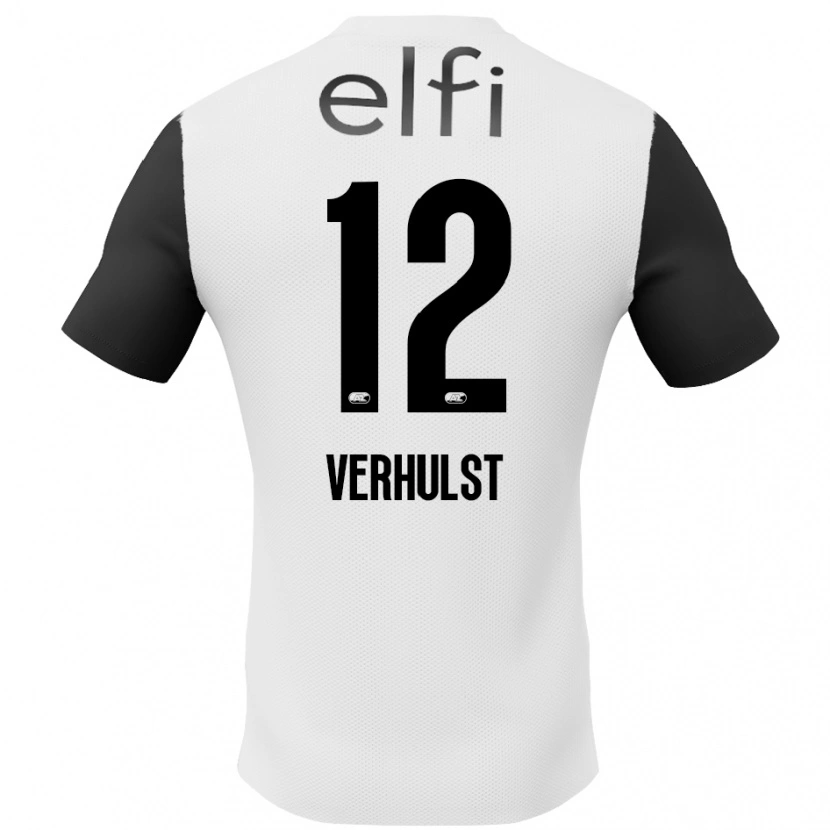 Danxen Mujer Camiseta Hobie Verhulst #12 Blanco Negro 2ª Equipación 2024/25 La Camisa