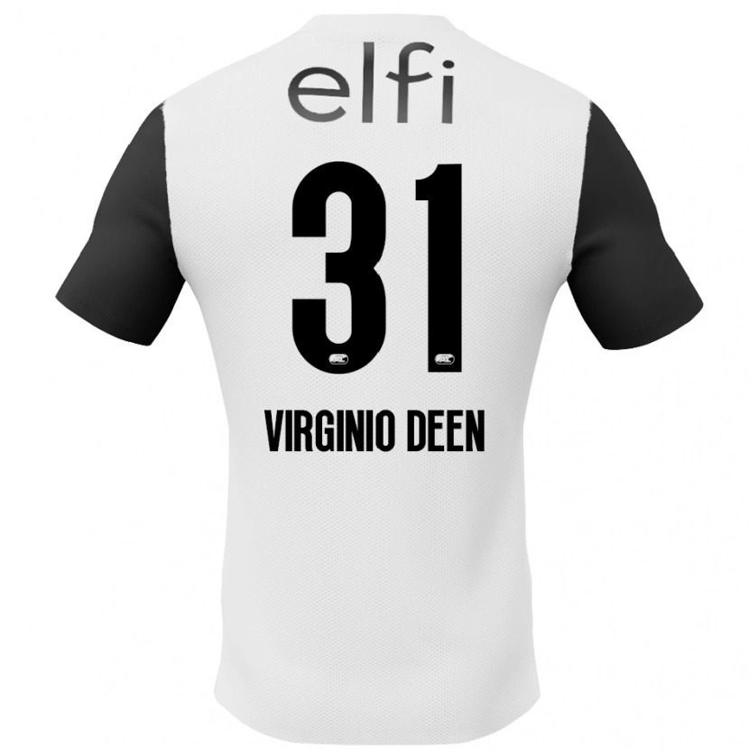 Danxen Mujer Camiseta Daniël Virginio Deen #31 Blanco Negro 2ª Equipación 2024/25 La Camisa