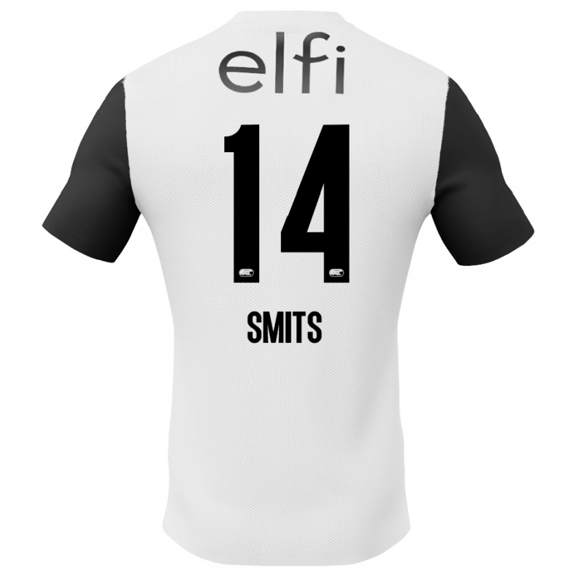 Danxen Mujer Camiseta Anthony Smits #14 Blanco Negro 2ª Equipación 2024/25 La Camisa