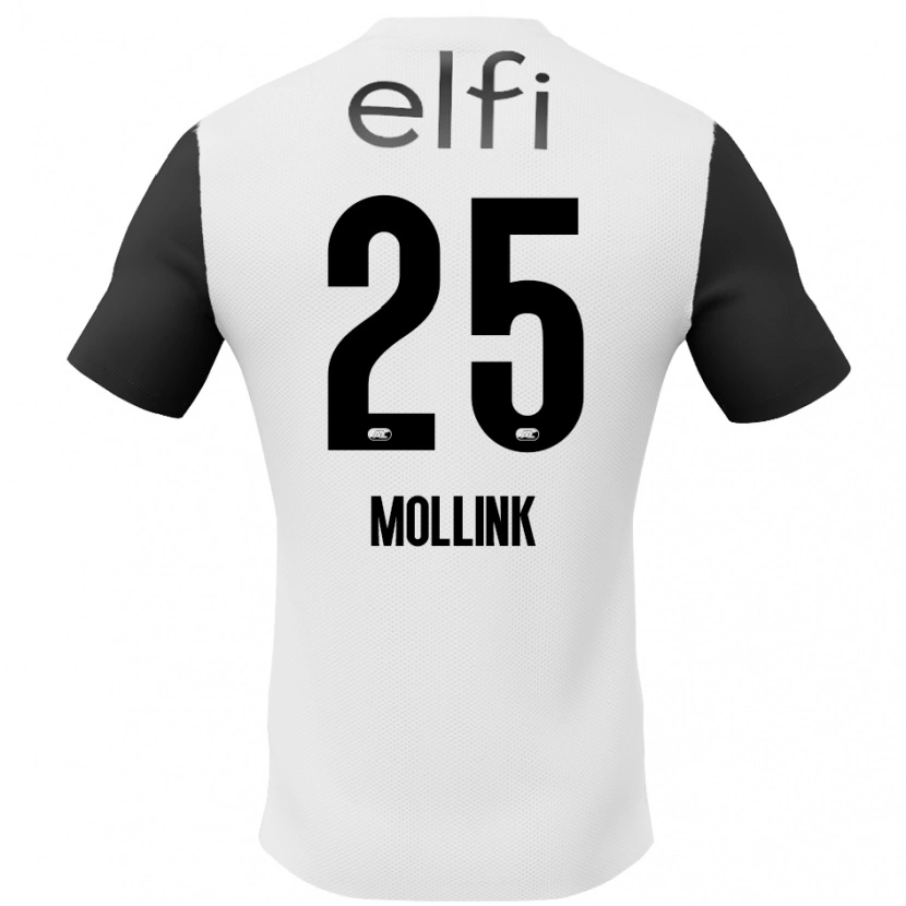 Danxen Mujer Camiseta Yaël Mollink #25 Blanco Negro 2ª Equipación 2024/25 La Camisa