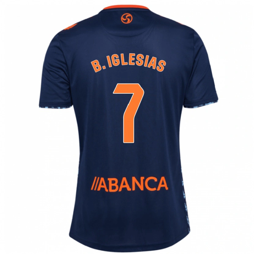Danxen Mujer Camiseta Borja Iglesias #7 Azul Marino 2ª Equipación 2024/25 La Camisa