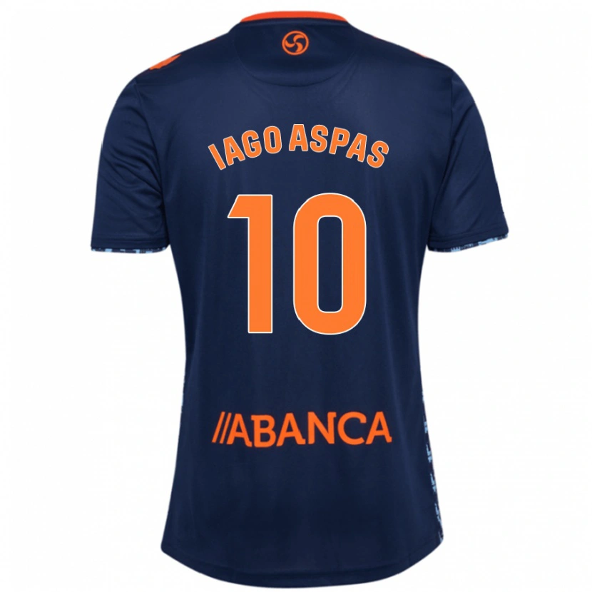 Danxen Mujer Camiseta Iago Aspas #10 Azul Marino 2ª Equipación 2024/25 La Camisa