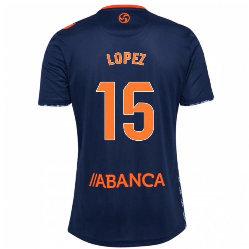 Danxen Mujer Camiseta Fer López #15 Azul Marino 2ª Equipación 2024/25 La Camisa