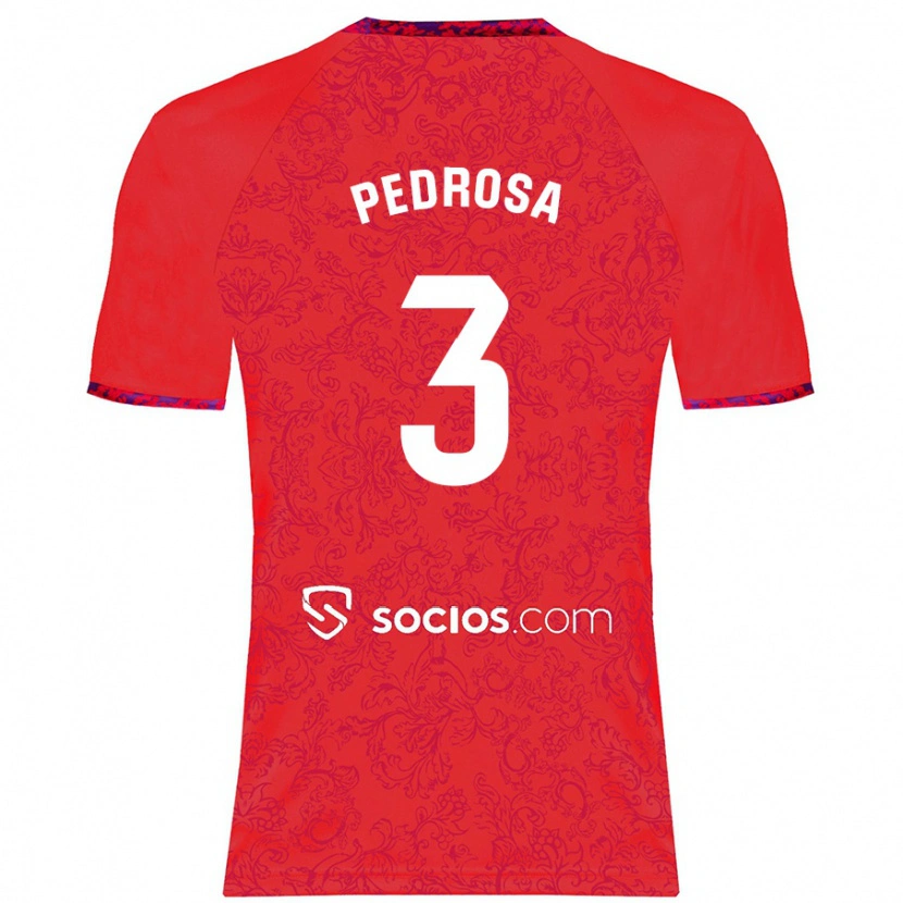 Danxen Mujer Camiseta Adrià Pedrosa #3 Rojo 2ª Equipación 2024/25 La Camisa