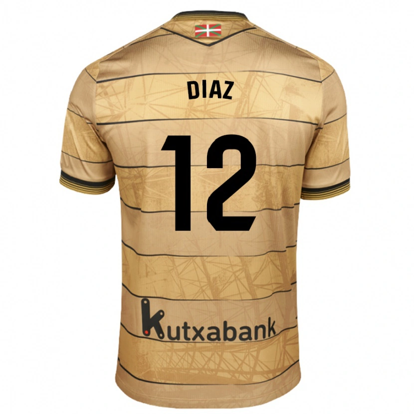 Danxen Mujer Camiseta Ekain Díaz #12 Marrón 2ª Equipación 2024/25 La Camisa
