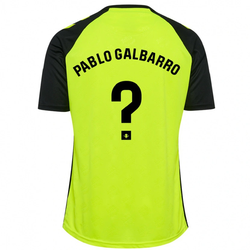 Danxen Mujer Camiseta Juan Pablo Galbarro #0 Amarillo Fluorescente Negro 2ª Equipación 2024/25 La Camisa