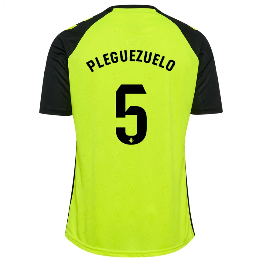 Danxen Mujer Camiseta Xavi Pleguezuelo #5 Amarillo Fluorescente Negro 2ª Equipación 2024/25 La Camisa
