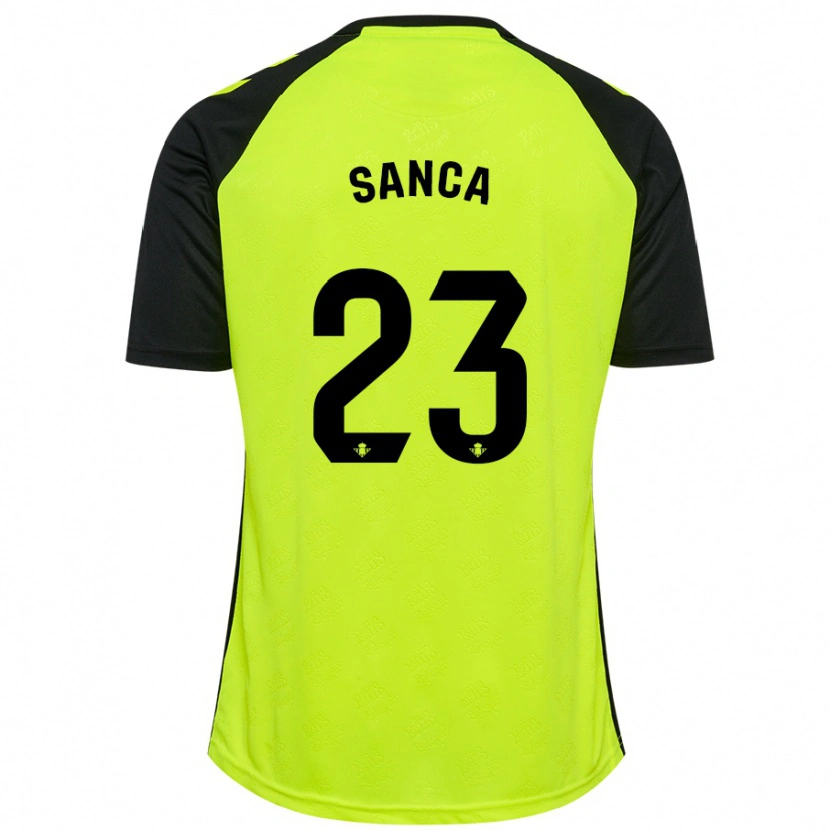 Danxen Mujer Camiseta Marciano Sanca #23 Amarillo Fluorescente Negro 2ª Equipación 2024/25 La Camisa